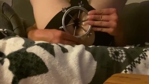Gapping my ass with crazy new toy